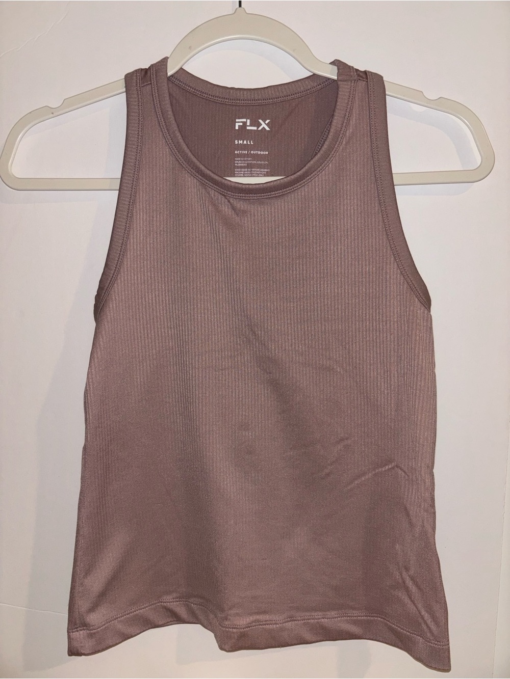 FLX Ribbed Tank Top in Mauve Pink